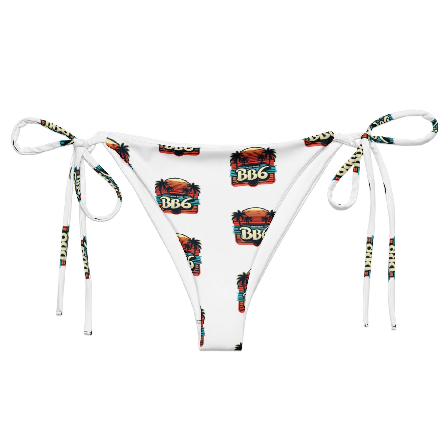 BB6 All-over print string bikini bottom