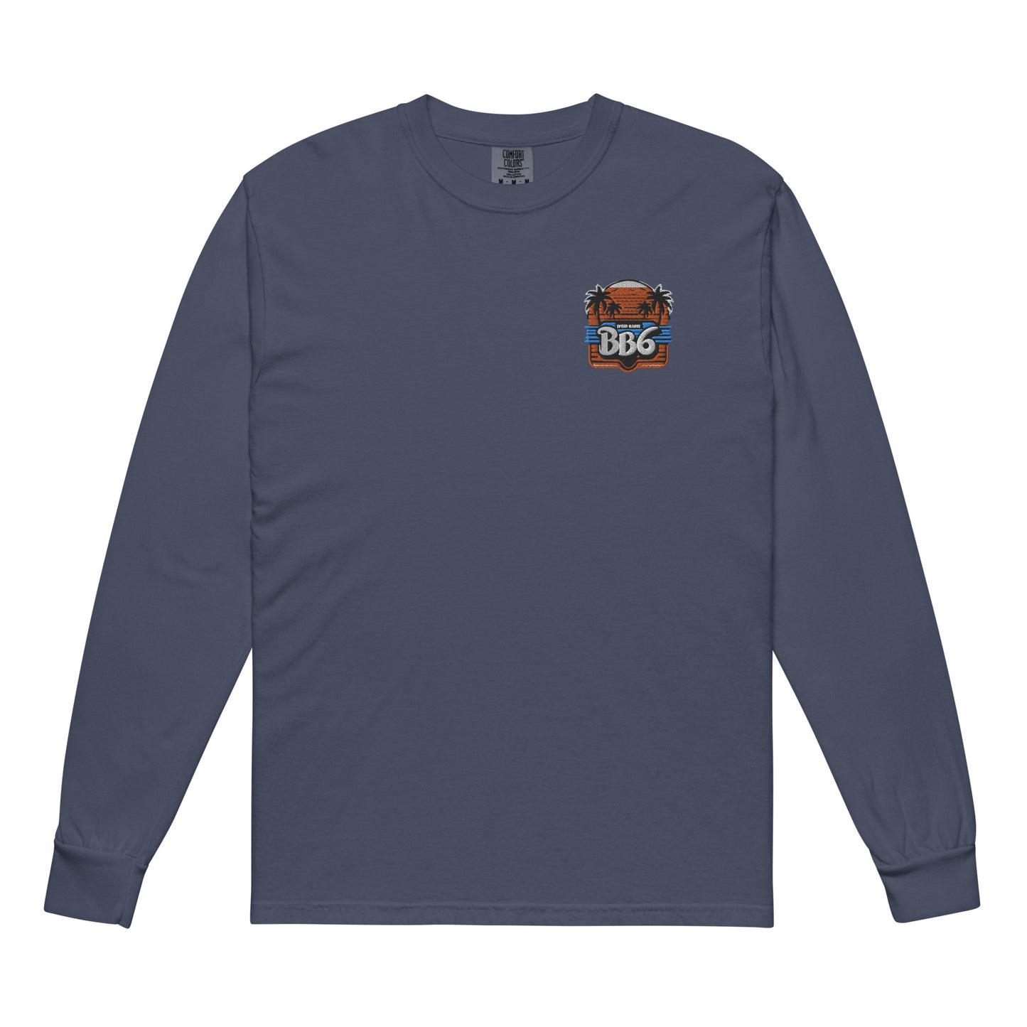 BB6 Embroidery logo with Garment-dyed Heavyweight long-sleeve shirt